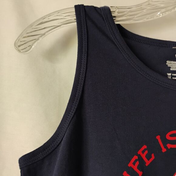 Papa's Boat Tank Dress Life Is Better On Navy Nautical Boating Lake Ocean Kids M - Picture 3 of 10